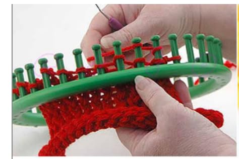 S & E TEACHER'S EDITION Round Knitting Loom Set, Green | For Knitting Hat Scarves Socks, 9.5 Inch Diameter, 36 Pegs