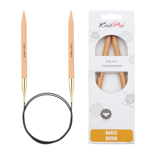 KnitPro Basix Beech Fixed Circular Needles 47" (120cm) | US Size 13 (9mm) - size: US 13 (9mm)