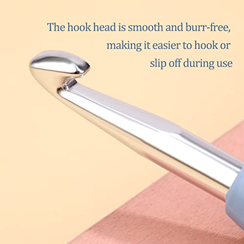 QMNNMA 7 mm Crochet Hook, Ergonomic Crochet Hooks for Arthritic Hands | Crochet Needles for Yarn, Extra Long Knitting Needles for Beginners and Crocheting Yarn, Good for Making Blankets - size: 7mm