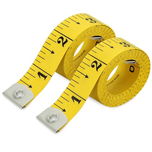 Soft Measuring Tape 2 Pack – 60 Inch / 150 cm Dual-Sided Body Tape Measure for Sewing, Tailoring, Weight Loss & Body Measurement – Flexible Inch & cm (Yellow) - color: Yellow / 2 Pack
