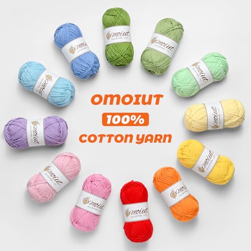 24 Pack 100% Milk Cotton Yarn for Crocheting, 1200g/3150yd Baby Yarn for Crocheting Soft, Fuzzy 5 Ply Cotton Crochet Amigurumi Yarn for Puzzle/Clothes&Crafts(Set A) - color: 24 A
