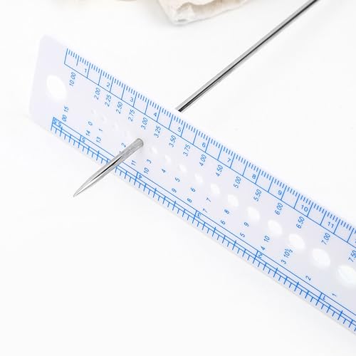 Knitting Needle Gauge, 20Pcs Soft Plastic Knit Measure Size Ruler, Needle Sizer Measuring Tool for Knitting Crochet Yarn Crafts