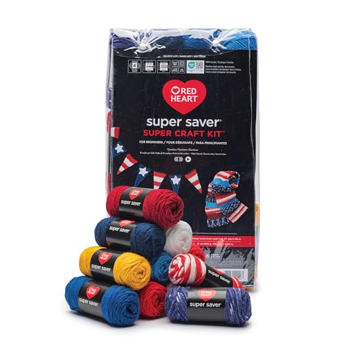 Red Heart Super Craft Kit America, Yarn for Crocheting and Knitting - style: Super Craft Kit America
