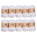 Acrylic Yarn for Crocheting Bulk, DIY Knitting Pure White Yarns, 6PLY 10Balls 17.6 Ounces Pack, Solid White Crocheting Thread, Beginner-Friendly - color: pure white