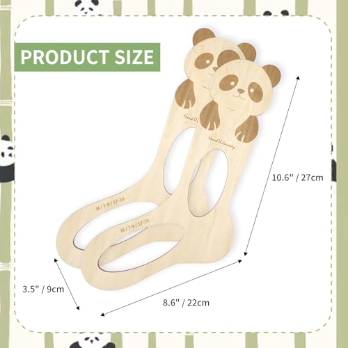 HAND U JOURNEY Panda Design Wooden Sock Blocks – Set of 2 (Size 37-39) for Knitting & Crochet, Socking Stretchers for Handcrafted Socks