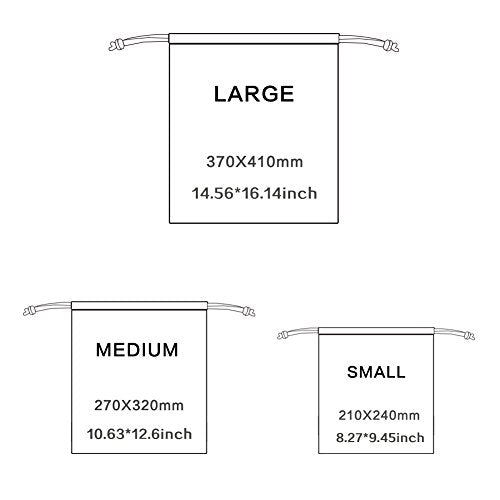 BINGONE Set of 5 Waterproof Drawstring Bag PE Plastic Folding Sport Home Travel Storage Use combine C