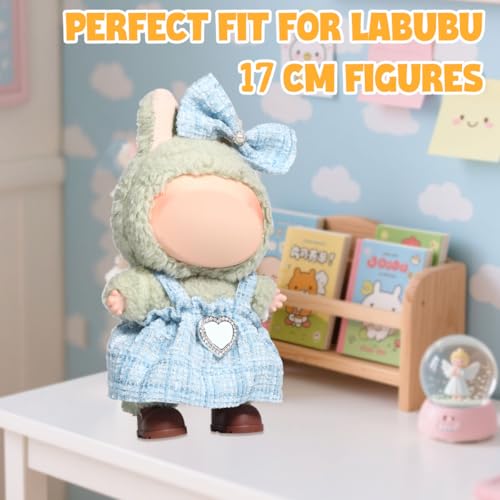 AICase for 17cm Doll Clothes/Outfit,Clothes Set for 17cm Doll,2 Piece Set Premium Luxury Chic Dress Clothing, Girls Stylish Adorable Dolls Clothes Accessories_2 - style: Sky blue