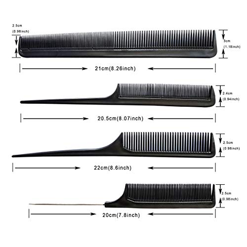 10PCS Black Hair Combs Set for Hairdressing, Cutting & Styling - For Women, Men & Kids - style: Mix styling comb