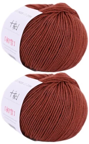 Merino Wool Yarn, Superwash Anti-Pilling, Sport Weight, for Knitting and Crocheting DIY Scarf Sweaters, 3.52 oz/100 g, (Per Skein 1.76 oz 150 Yards)-Cocoa Brown - color: Cocoa Brown