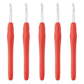 5 pcs Aluminum Crochet Hooks Knitting Needles Craft Yarn Pin 4.5mm Random Color Smooth Silicone Handle Crochet Hook for Beginners Handmade DIY Knitting Scarves Sweaters Hats - color: Pin 4.5mm