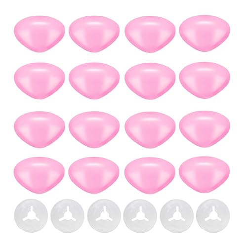 Thalinfayi 15 * 20mm Safety Nose Triangle Pink Craft Nose for Crocheting | 100pcs Plastic Crochet Nose and Washers for DIY Crafts Amigurumi Stuffed Animals Teddy Bear Handmade Projects - color: Pink, size: 15*20mm