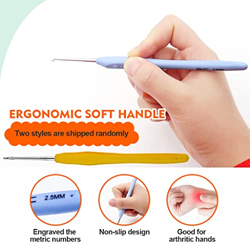 6Pcs Knitting Loop Crochet Loop Knitting Accessories, Metal Thread Guide Finger Holder Knitting Thimbles,Adjustable Braided Open Finger Ring,104Pcs Knitting Stitch Markers and 1 Crochet Hook