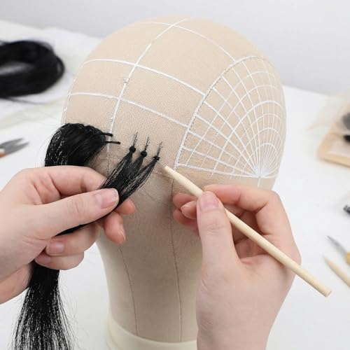 3 Pieces Wig Ventilating Needle, Professional Lace Wig Ventilating Needle Kit, 3 Sizes Wooden Handle Hook Needles for Wig Making, Repairing, Weaving, and Hair Extensions