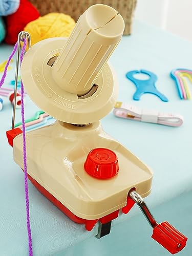 Yarn Ball Winder Hand Operated Low Noise Winder with Scissors Portable Lightweight Wool String Winders Reusable Manual Winders for Yarn Wool Fiber String