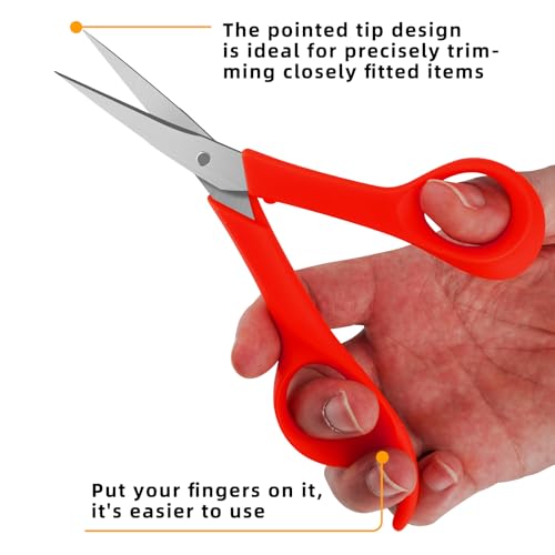 6" Precision Embroidery Scissors, Pointed Sewing Craft Scissors with Cap | 2 Pack, Stainless Steel Sharp Blades, Mini Sewing Scissors for Embroidery, Quilting, Knitting & DIY Craft Projects