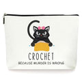 Crochet Bags Cute Cat Makeup Bag (093) | Crocheters Project Bags, Makeup Bag Cosmetic Travel Pouch for Crocheting Quilting - color: Crochet-093