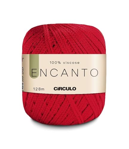 CIRCULO Encanto Yarn 100% Viscose - Luxury & Shine - Light Worsted Weight Yarn - 140 yds, 3.52 oz - Color 3528 - Carmine - color: 3528 - Carmine, size: Encanto - DK #3