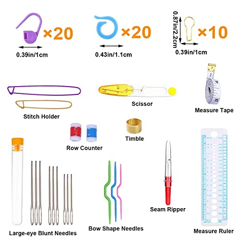 Mdoker Crochet Kit for Beginners, 100 Pieces Complete Kit with Yarn, Soft Grip & Aluminum Hooks, Ergonomic Design, Ideal Gift, Case Included - color: White