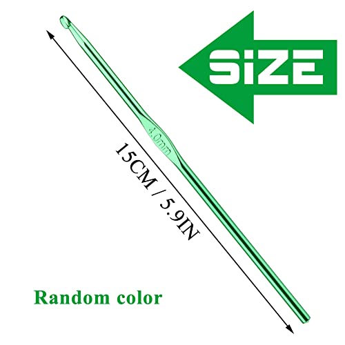 Iuuidu 4mm Aluminum Crochet Hook, Smooth Crochet Needles | Crochet Hooks for Arthritic Hands, Knitting Needles for Yarn Craft, Great Handmade DIY Present for Friends, Random Color - color: Aluminum Crochet Hook, size: 4.0mm
