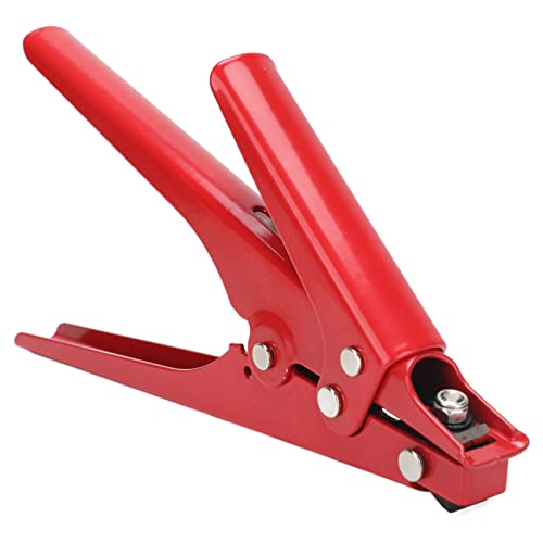 Portable Nylon Cable Tie Gun Adjustable Tension Plastic Zip Tie Fastening and Cutting Tool (Red) - color: Red
