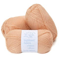 Highland Haven - 100% Highland Wool Yarn Set of 3 Skeins (150 Grams) Fingering Weight - Sourced Directly from Peru - Heavenly Soft and Perfect for Knitting and Crocheting(Fingering, Peach Nude) - color: Peach Nude, size: Fingering