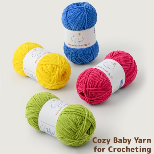Skinny Chenille Yarn for Crocheting,Baby Yarn for Crocheting Soft,3.5 oz/218.7 yds Fingering Weight Velvet Yarn,Fluffy Amigurumi Yarn for Baby Blankets/Clothes&Crafts(Beige) - color: Beige