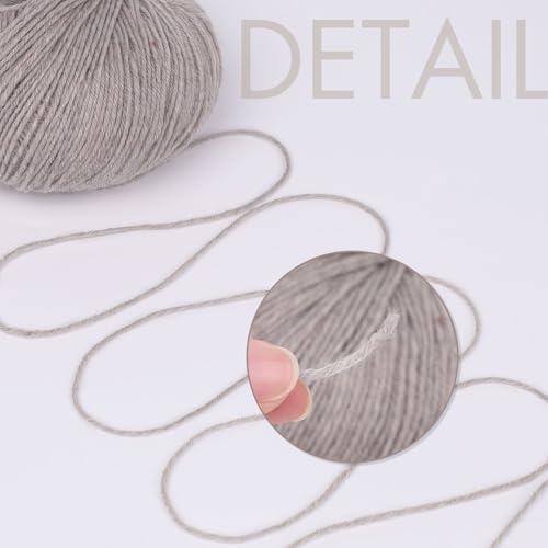 NICEEC 4 Skeins Soft Merino Wool Yarn- Color 1 | Soft & Warm, Finger Weight, Woolen Yarn for Crochet & Knitting, Total 5.3oz/606yds - color: Color 1