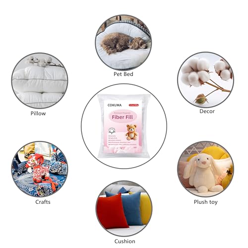 3.5 oz Polyfill Stuffing for Stuffed Animals, Soft and Fluffy, Washable | for Craft Crochet and Cloud Decorations, Compression Resistance and Resilience
