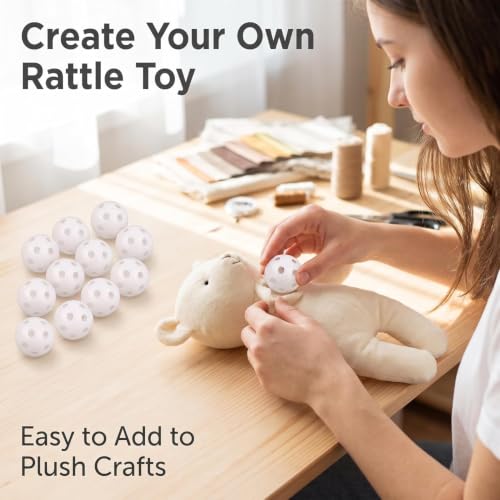 10 Pcs White Rattle Balls Inserts Rattle Box Repair Noise Maker Noise Maker Insert Rattle for Puppet Pet Rattles and Rings
