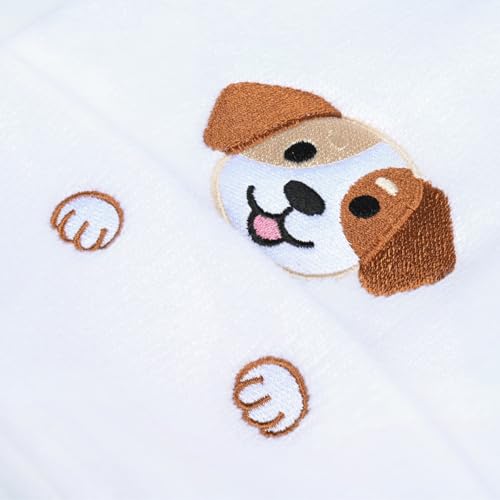 Personality Animal Head Embroidery Knit Beanie Hat for Adult and Big Kids Winter Warm Skull Cuffed Hats - color: Dog-white