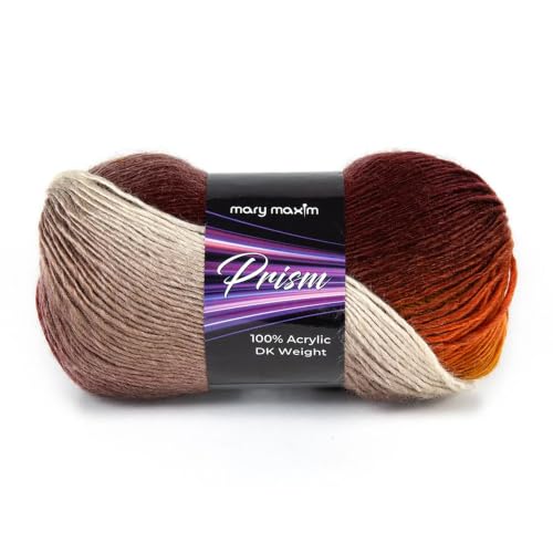 Mary Maxim Prism Yarn, Acrylic Multicolor DK Yarn, 290 Yards, Desert Unset | Ombre Yarn, 3 Weight, Machine Wash, For Knitting and Crochet, Create Baby Items, Blankets, Afghans, Clothing Variegated Yarn - color: Desert Sunset