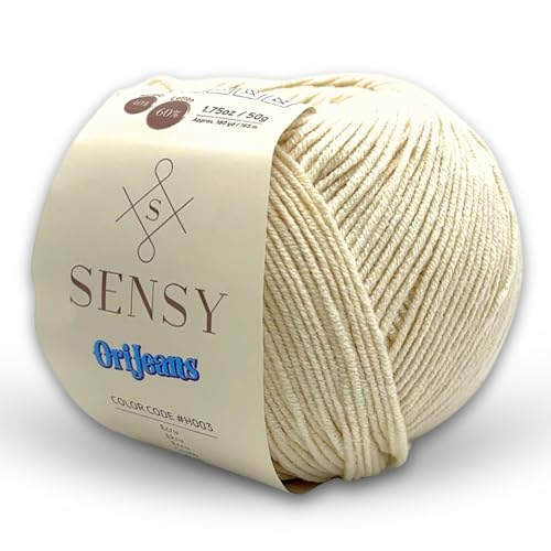 S Sensy Orijeans-Cotton&Acrylic Blend Amigurumi #2 Fine Yarn Ecru 180 Yards - color: Ecru, size: 1 Skein