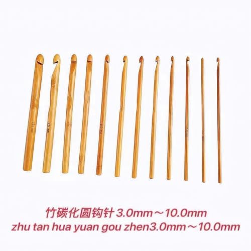 Skweawert 6Pcs 10mm Wooden Crochet Hook | Bulk Hand Needles, for Beginners, Women, College Students, Crocheters