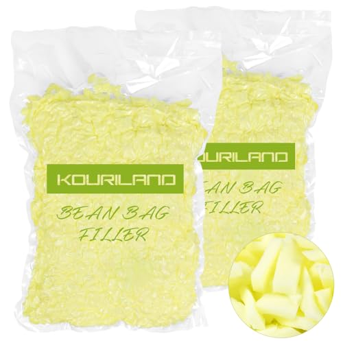 12LBS Bean Bag Filler, Shredded Memory Foam Beanbag Filling Pillow Stuffing | Bean Bag Refill for Couch Cushion Stuffed Animals Dog Bed Chair Arts Crafts - color: Yellow, size: 12 LBS