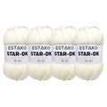 Estako Star-DK Soft Yarn for Crocheting, DK Weight 3, 4-Pack, Off White | 75% acrylic 25% wool, 4 skeins, 400 g, 1224 yds, amigurumi, granny squares, socks, beanies, mittens, plush toys - color: 30169 - Off White, size: Pack of Four