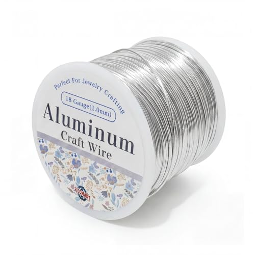 18 Gauge Aluminum Craft Wire Silver 286FT 1mm, Jewelry Making, Flexible Bendable Armature Wire for Sculpting, Floral Crafts, Metal Wire Wrapping, DIY Art Projects & Wreath Making - color: Silver, size: 18gauge