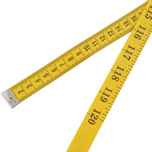 Wisdompro 120" Soft Tape Measure for Sewing, Cloth, Body Measuring, Yellow | PVC Fiberglass 300 cm Ruler, 0.75 Inch Wide, Tailor's Flexible Fabric Measurement, Indexed in Metric & Standard Units, Single - color: 120 Inch, 1 Pack Yellow