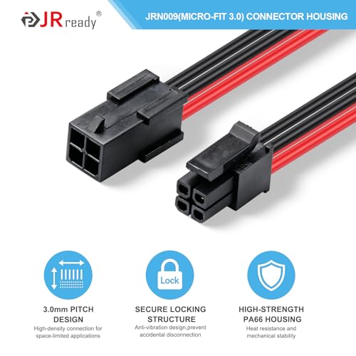 JRready Molex Micro-Fit 3.0 Connector Kit 2Pin 4Pin Dual Row 43020 Series Connector Housing Receptacle Plug 3.0mm Pitch with Crimp Terminals 20-24AWG 6 Complete Set ACTCRH6A13 - color: 6Pairs 2/4 Pin Standard Micro Fit 3.0