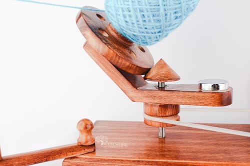 WARESHIRE Yarn Bowl and Ball Winder Combo Wooden Handmade Hand Operated | Natural Yarn Ball Winder Large Center Pull Cake with Wooden Yarn Bowl 6x3 inches | Yarn Ball Holder (Bowl+Antique) - color: Bowl+Antique