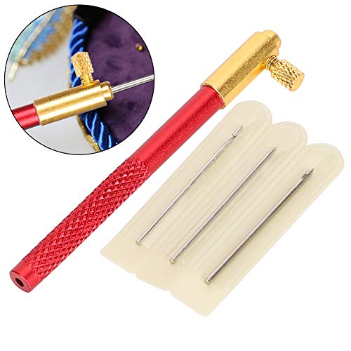 Embroidery Beading Crochet Set Ergonomic Non Slip Handle 3 Different Diameter Needles 1.2mm 1.0mm 0.7mm for DIY Craft Sewing Accessories Handmade Crafts Aluminum Alloy French - size: Aluminum alloy French embroidery needle