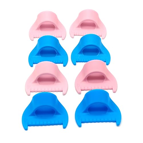 8 Pack 3MM/4MM Hand Sewing Gauge Ruler for DIY Sewing,Stitch Guide Edge,Stitching Locking,Finger Guide Ruler (4 Pink + 4 Blue)