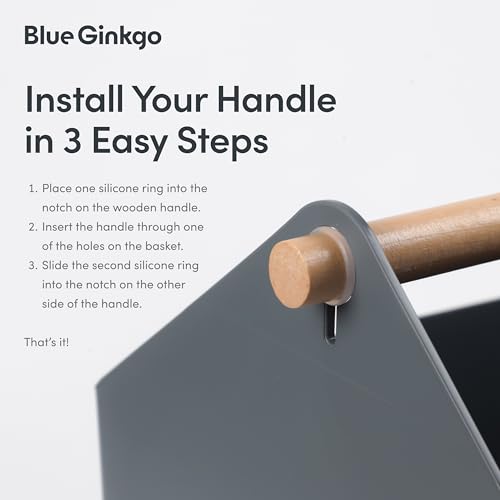 BLUE GINKGO Storage Basket, Large 10.5L, Grey, Made in Korea | Portable. Spacious Storage Bin. Everyday Organization. - color: GREY, size: Large