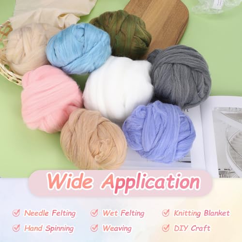 PATIKIL Wool Roving Yarn, 100G/3.53OZ Soft Felting Wool Pure Chunky Roving Yarn Bulk for Needle Felting Knitting Blanket Spinning Weaving DIY Craft, Yellow - color: Yellow