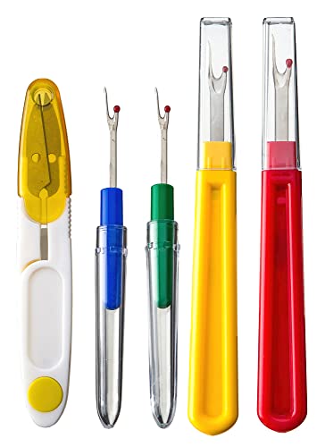 Ortarco Seam Ripper and Thread Remover Kit for Sewing | 2 Big 2 Small Stitch Ripper Tool and 1 Thread Snips Embroidery Removal Sharp Sewing Seam Thread Remover