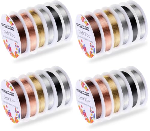 PAXCOO 24 Pack Jewelry Beading Wire for Jewelry Making Supplies and Craft (24 Gauge) - size: 24 Gauge (Pack of 4)