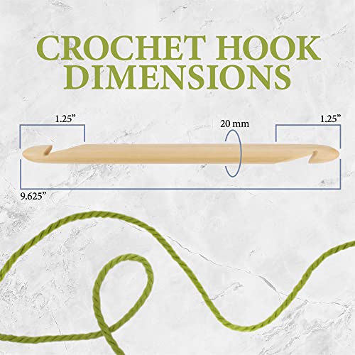 JubileeYarn Jumbo Double Ended Bamboo Tunisian Crochet Hook - US S (20mm) - size: US S (20mm)