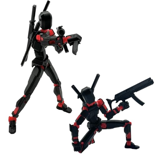 3D Printed Figure 5.54-inch Dummy13 with Weapon Expansion Set. (Black) - color: Black