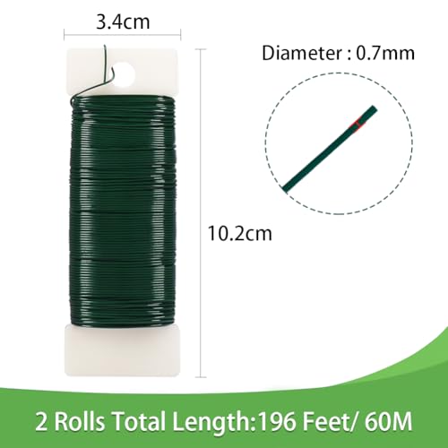 Tenn Well 3Pk 295ft 22 Gauge Green Floral Wire for Wreath Making | Florist ties for flower arrangements, Christmas ornaments, gardening, crafts