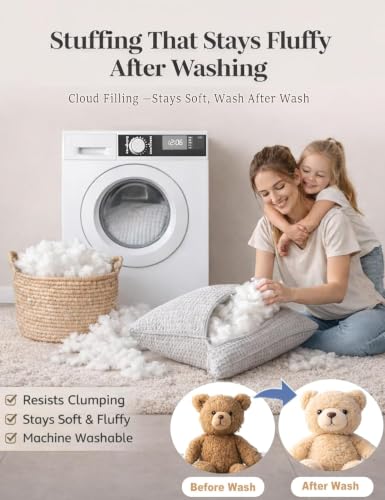 19oz/ 1.2lbs Polyfill Stuffing for Pillows, 100% New Polyester Fiber Fill | Soft and Fluffy filling for couch cushions, stuffed animals, crafts and sewing projects - color: White, size: 19oz
