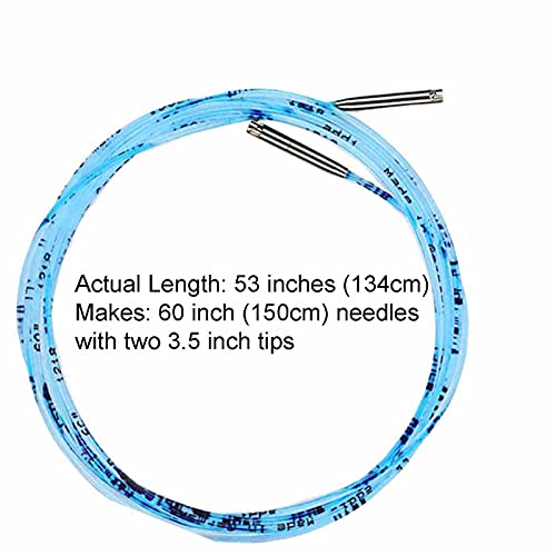 addi Skacel Click Interchangeable Cord 60 Inch for 3.5in., Rocket Tips | Uses addiClick Interchangeable System, Actual Length 53 inch (134cm) for Rocket Lace and Rocket 2 Squared Circular Tips - size: Actual 53 inch (134cm), Makes 60 inch (150cm)